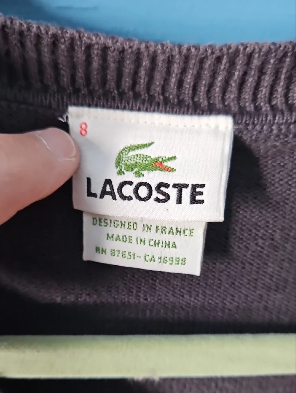 Lacoste neck argyle